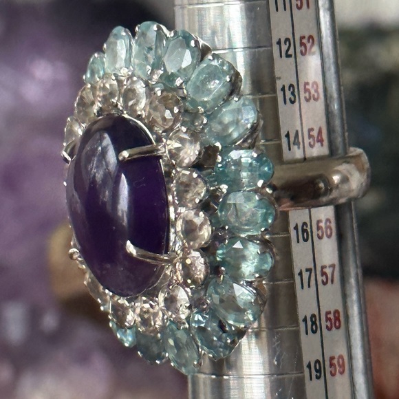 Gorgeous high end gemstone statement cocktail sterling silver ring - Picture 10 of 10